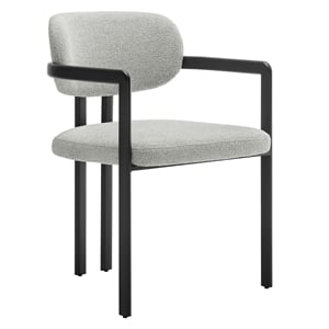 Maklaine Contemporary Open Back Design Dining Chair in Black Dove Gray