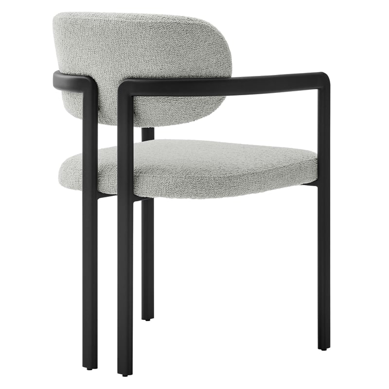 Maklaine Contemporary Open Back Design Dining Chair in Black Dove Gray
