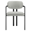 Maklaine Contemporary Open Back Design Dining Chair in Black Dove Gray