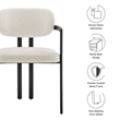Maklaine Contemporary Open Back Design Dining Chair in Black Cream White