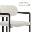 Maklaine Contemporary Open Back Design Dining Chair in Black Cream White