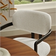 Maklaine Contemporary Open Back Design Dining Chair in Black Cream White