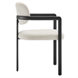 Maklaine Contemporary Open Back Design Dining Chair in Black Cream White