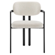 Maklaine Contemporary Open Back Design Dining Chair in Black Cream White