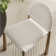 Maklaine Contemporary Arched Half-Moon Backrest Dining Side Chair in Brass Cream