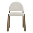 Maklaine Contemporary Arched Half-Moon Backrest Dining Side Chair in Brass Cream