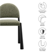 Maklaine Contemporary Arched Half-Moon Backrest Dining Side Chair in Black Leaf