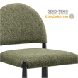 Maklaine Contemporary Arched Half-Moon Backrest Dining Side Chair in Black Leaf