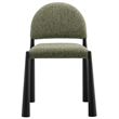 Maklaine Contemporary Arched Half-Moon Backrest Dining Side Chair in Black Leaf
