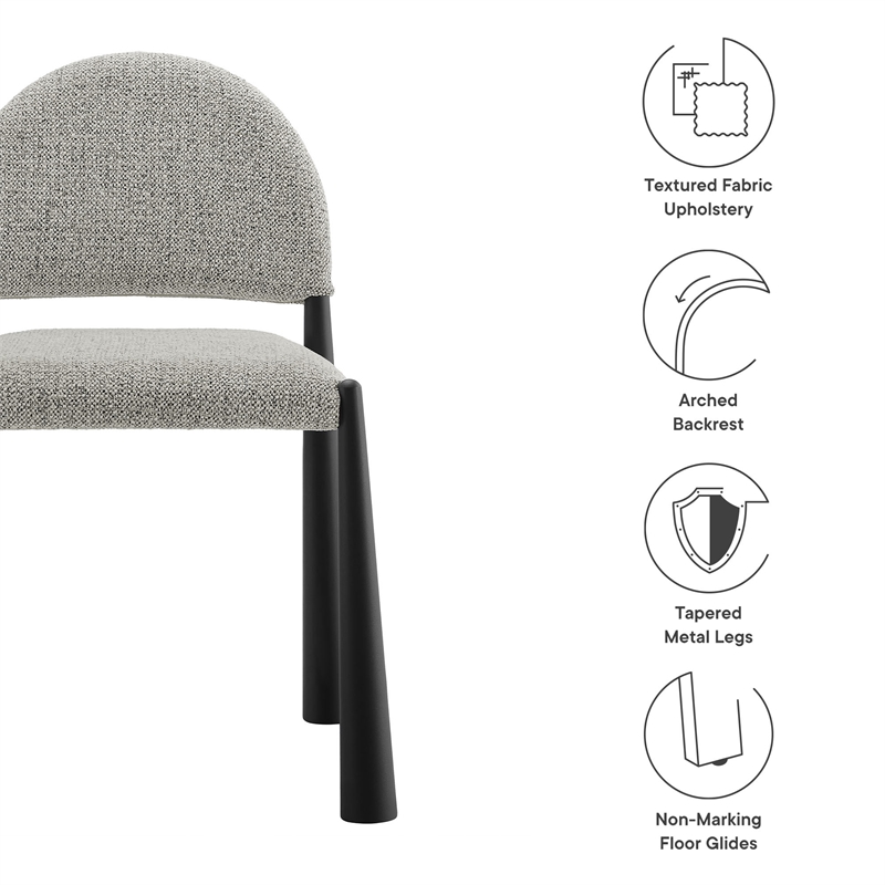 Maklaine Contemporary Arched Half-Moon Backrest Dining Side Chair in Black Camel