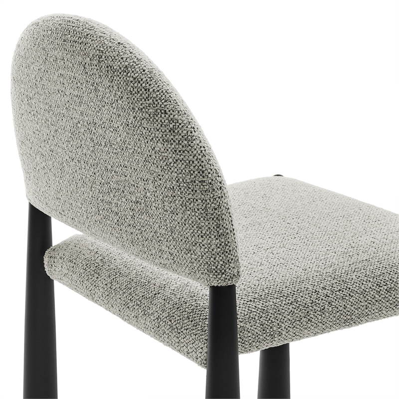 Maklaine Contemporary Arched Half-Moon Backrest Dining Side Chair in Black Camel