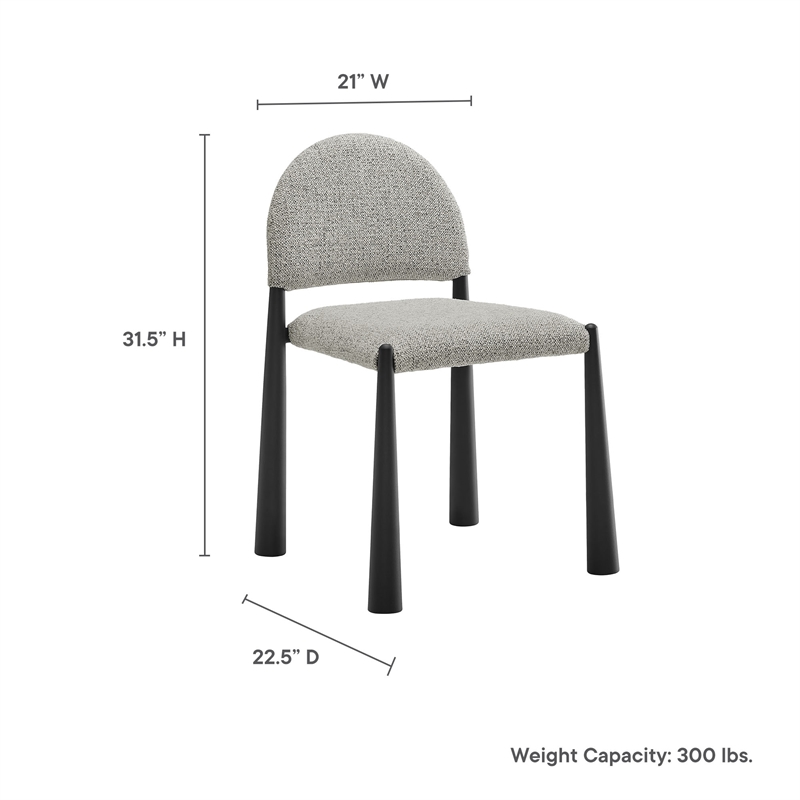 Maklaine Contemporary Arched Half-Moon Backrest Dining Side Chair in Black Camel