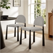 Maklaine Contemporary Arched Half-Moon Backrest Dining Side Chair in Black Camel
