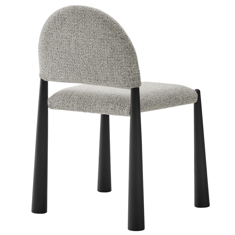 Maklaine Contemporary Arched Half-Moon Backrest Dining Side Chair in Black Camel