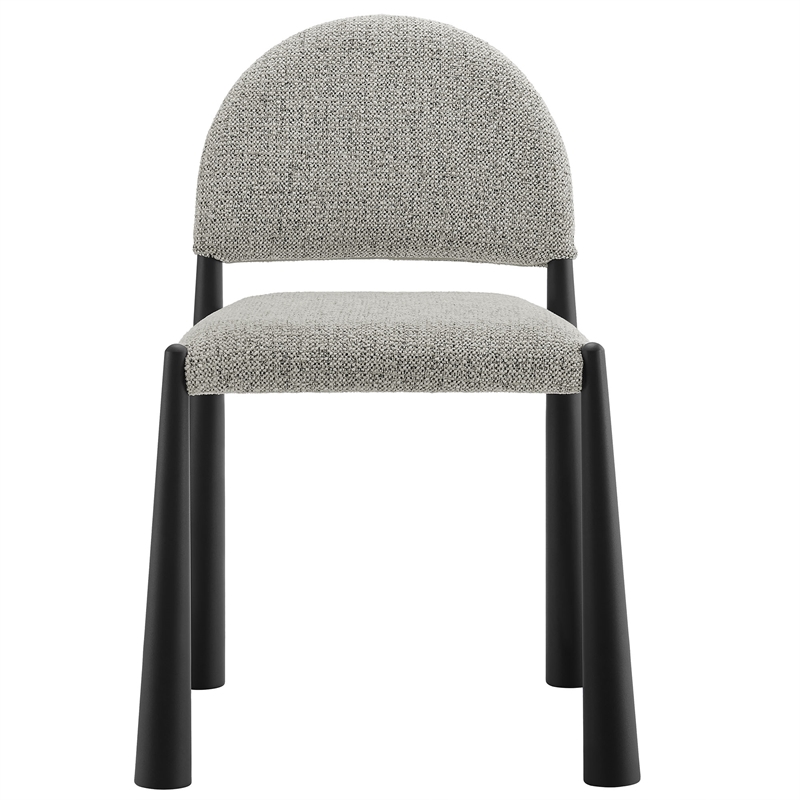 Maklaine Contemporary Arched Half-Moon Backrest Dining Side Chair in Black Camel