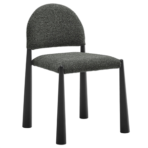 Maklaine Arched Half-Moon Backrest Dining Side Chair in Black Anthracite