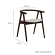 Maklaine Kiln-Dried Solid Elm Wood Frame Dining Chair in Stone