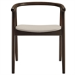 Maklaine Kiln-Dried Solid Elm Wood Frame Dining Chair in Stone