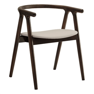 Maklaine Kiln-Dried Solid Elm Wood Frame Dining Chair in Stone