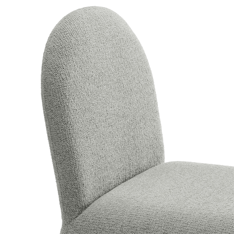 Maklaine Contemporary Arch Armless Dining Chair in Dove Gray
