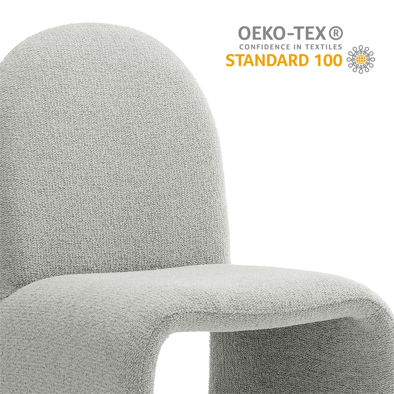 Maklaine Contemporary Arch Armless Dining Chair in Dove Gray