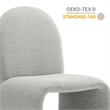 Maklaine Contemporary Arch Armless Dining Chair in Dove Gray