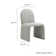 Maklaine Contemporary Arch Armless Dining Chair in Dove Gray