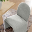 Maklaine Contemporary Arch Armless Dining Chair in Dove Gray