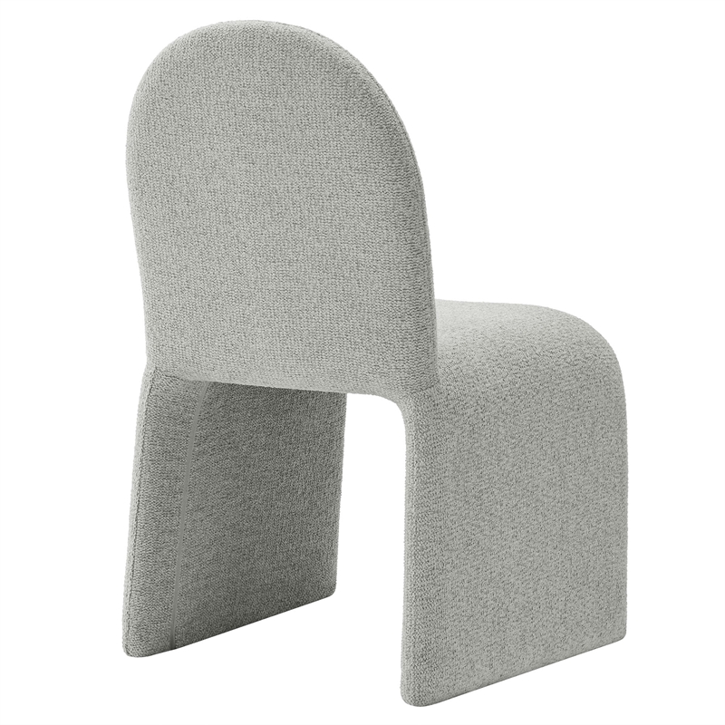 Maklaine Contemporary Arch Armless Dining Chair in Dove Gray