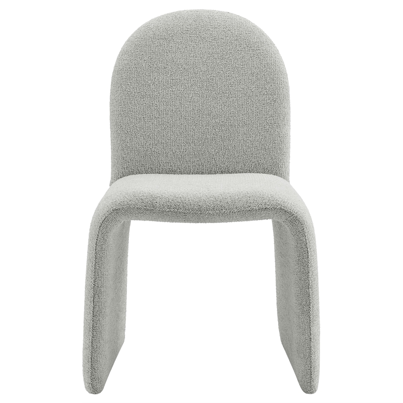 Maklaine Contemporary Arch Armless Dining Chair in Dove Gray