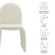 Maklaine Contemporary Fully Upholstered Arch Armless Dining Chair in Cream