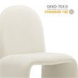 Maklaine Contemporary Fully Upholstered Arch Armless Dining Chair in Cream