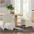 Maklaine Contemporary Fully Upholstered Arch Armless Dining Chair in Cream