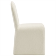 Maklaine Contemporary Fully Upholstered Arch Armless Dining Chair in Cream
