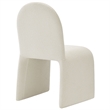 Maklaine Contemporary Fully Upholstered Arch Armless Dining Chair in Cream