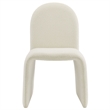 Maklaine Contemporary Fully Upholstered Arch Armless Dining Chair in Cream