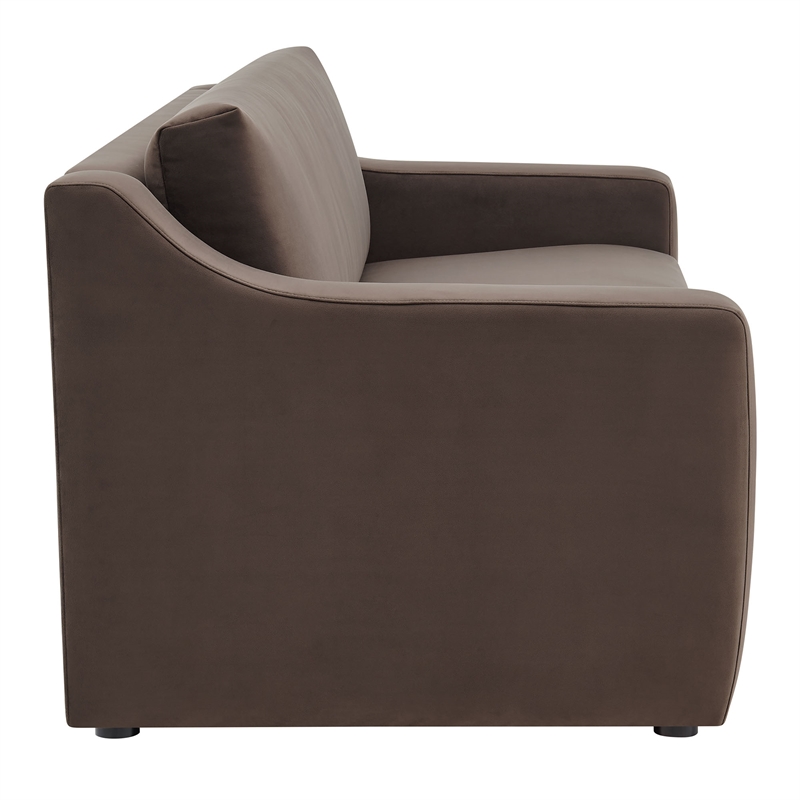 Maklaine Contemporary Dense Foam Padding Sofa in Chocolate Brown