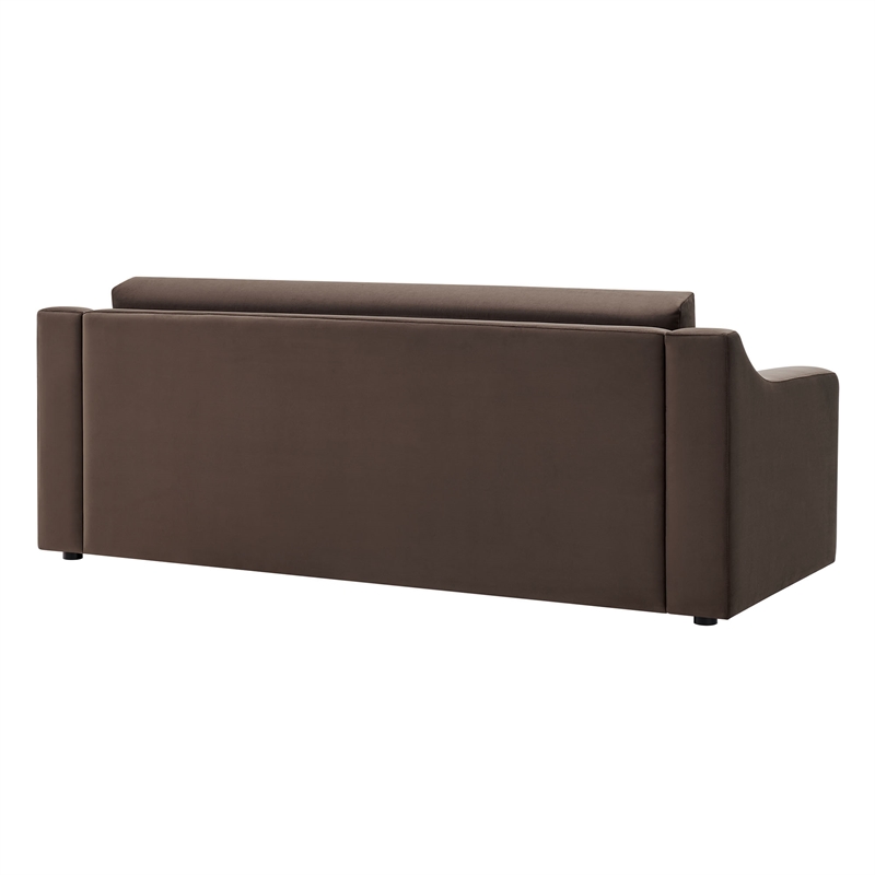 Maklaine Contemporary Dense Foam Padding Sofa in Chocolate Brown