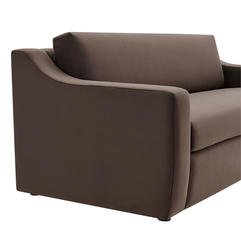 Maklaine Contemporary Dense Foam Padding Sofa in Chocolate Brown