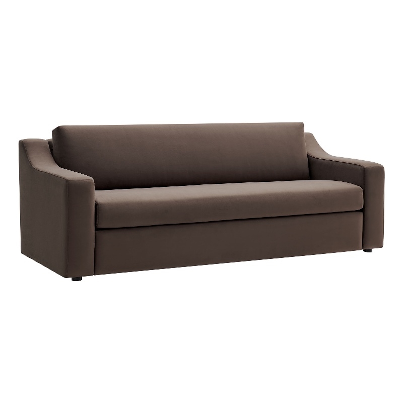Maklaine Contemporary Dense Foam Padding Sofa in Chocolate Brown