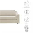 Maklaine Contemporary Dense Foam Padding Sofa in Alabaster White