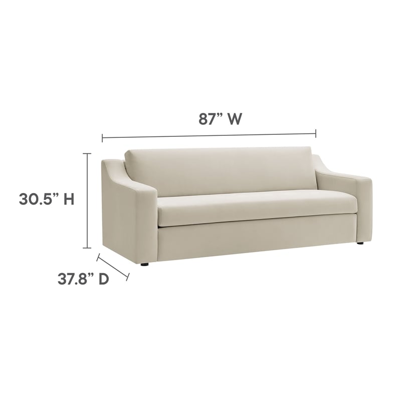 Maklaine Contemporary Dense Foam Padding Sofa in Alabaster White