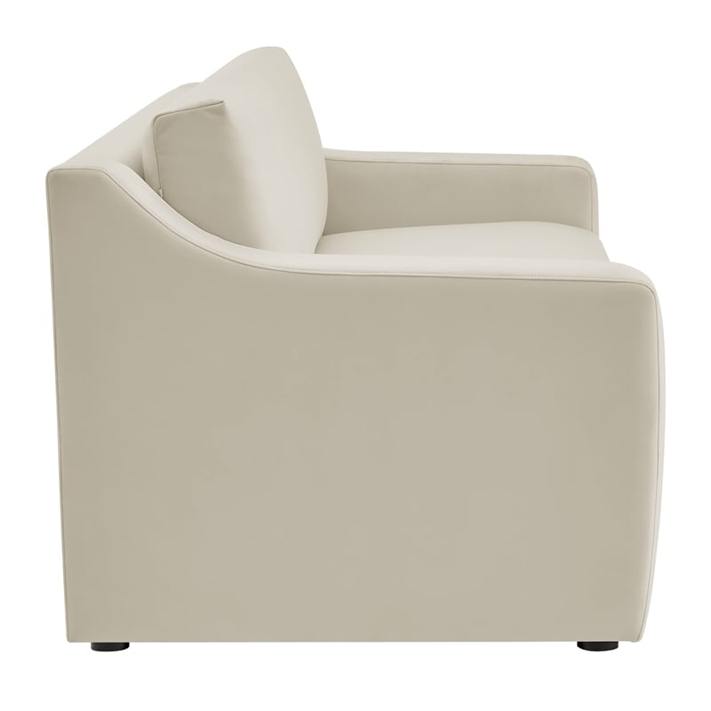 Maklaine Contemporary Dense Foam Padding Sofa in Alabaster White