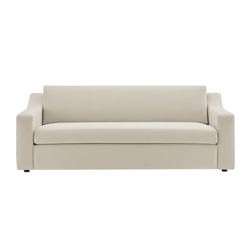 Maklaine Contemporary Dense Foam Padding Sofa in Alabaster White