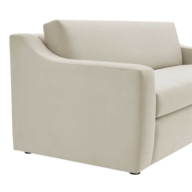 Maklaine Contemporary Dense Foam Padding Sofa in Alabaster White