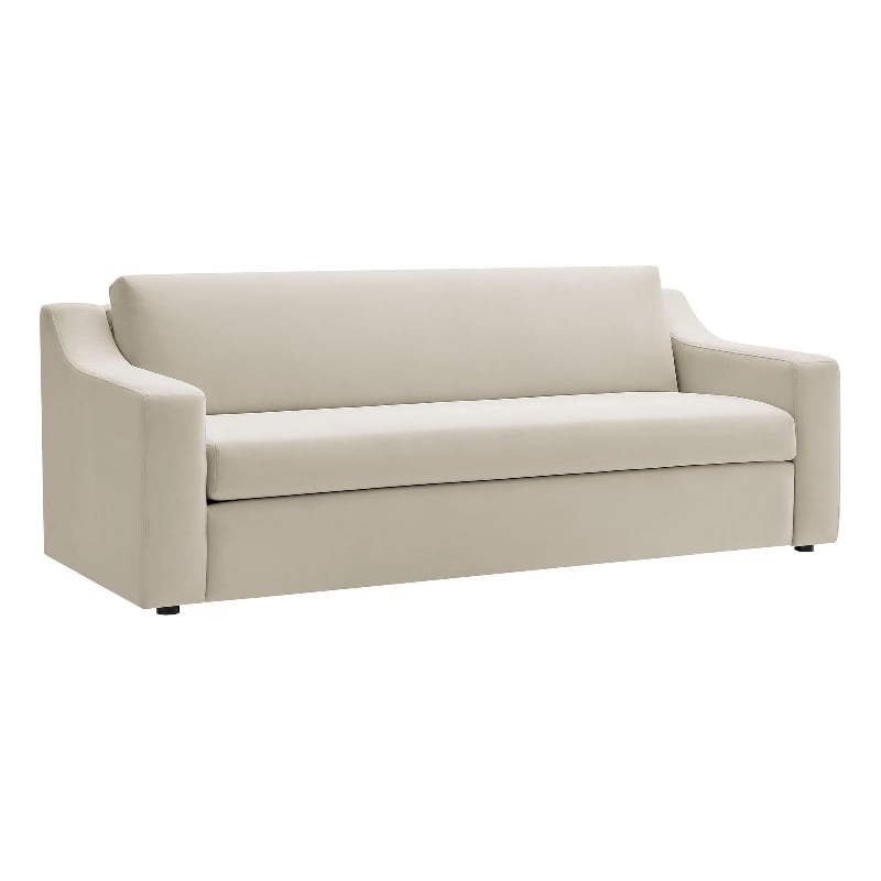 Maklaine Contemporary Dense Foam Padding Sofa in Alabaster White