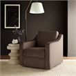 Maklaine Contemporary Performance Velvet Armchair in Chocolate