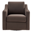 Maklaine Contemporary Performance Velvet Armchair in Chocolate
