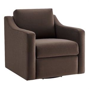 Maklaine Contemporary Performance Velvet Armchair in Chocolate
