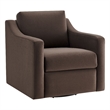 Maklaine Contemporary Performance Velvet Armchair in Chocolate